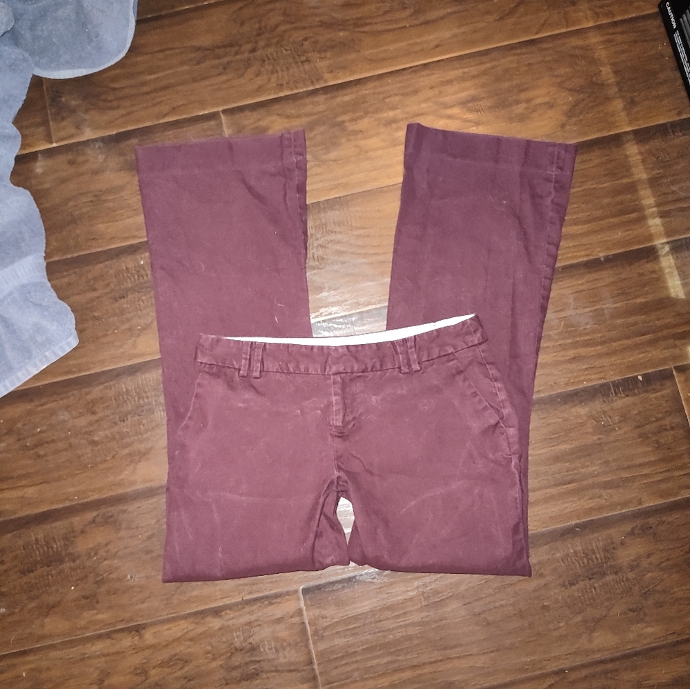 Banana Republic Burgundy/Maroon Ultra Low Rise Waist Dress Pants/ Trousers